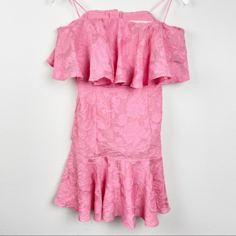 Pink Ruffle Strapless Dress - Picture 2 of 9